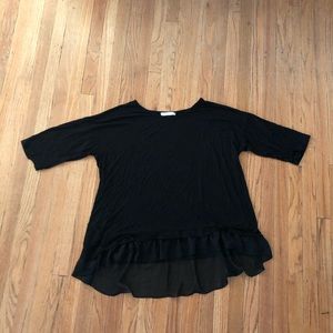 Black ruffled top